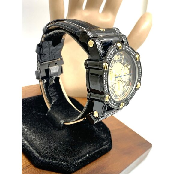 JBW Men's Watch JB-6215-10B 10 YR Anniversary Phantom 1.96ctw Diamond Quartz - Picture 14 of 14